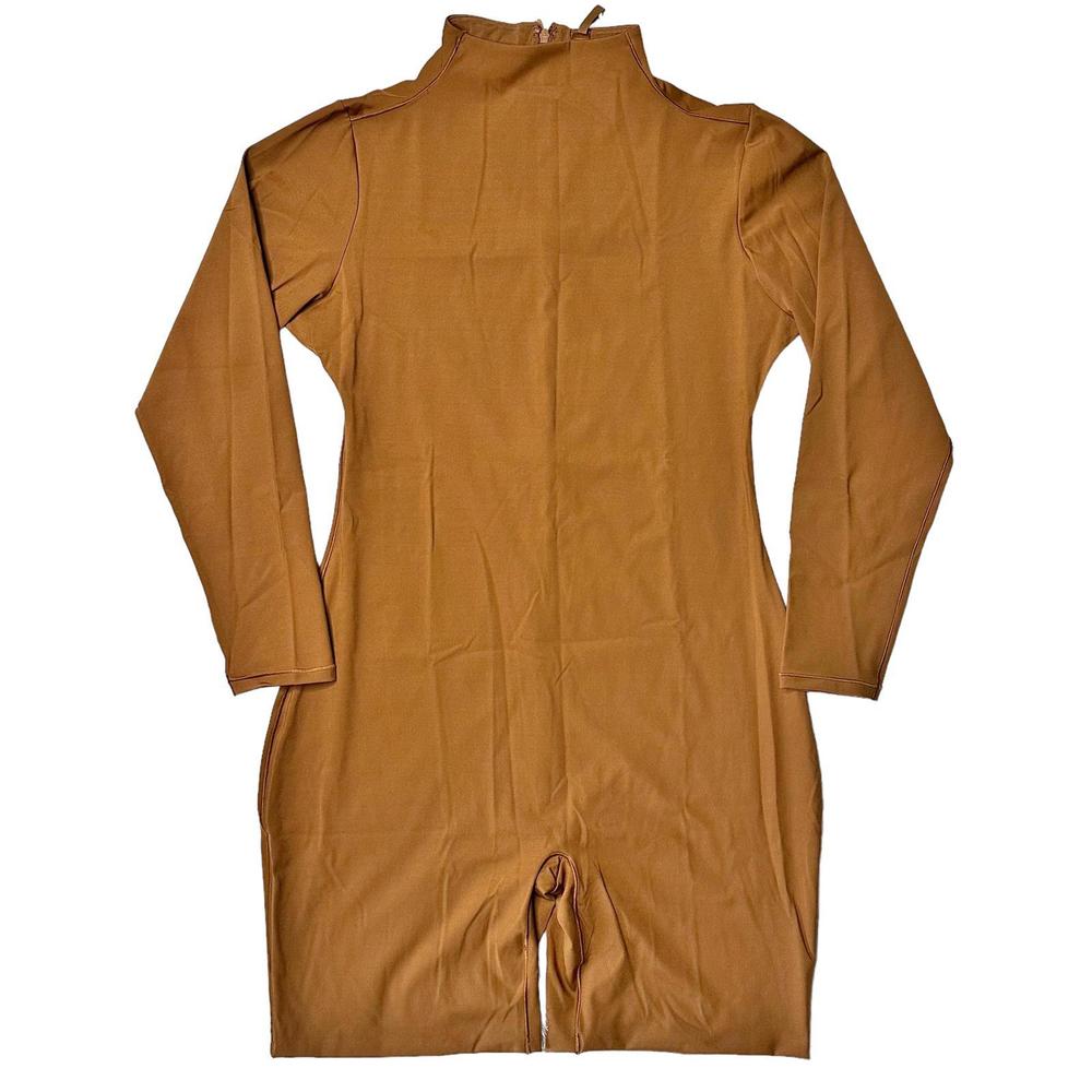 NWT Skims Rare All-In-One Mock Neck Long Sleeve Romper Caramel Women’s 4X